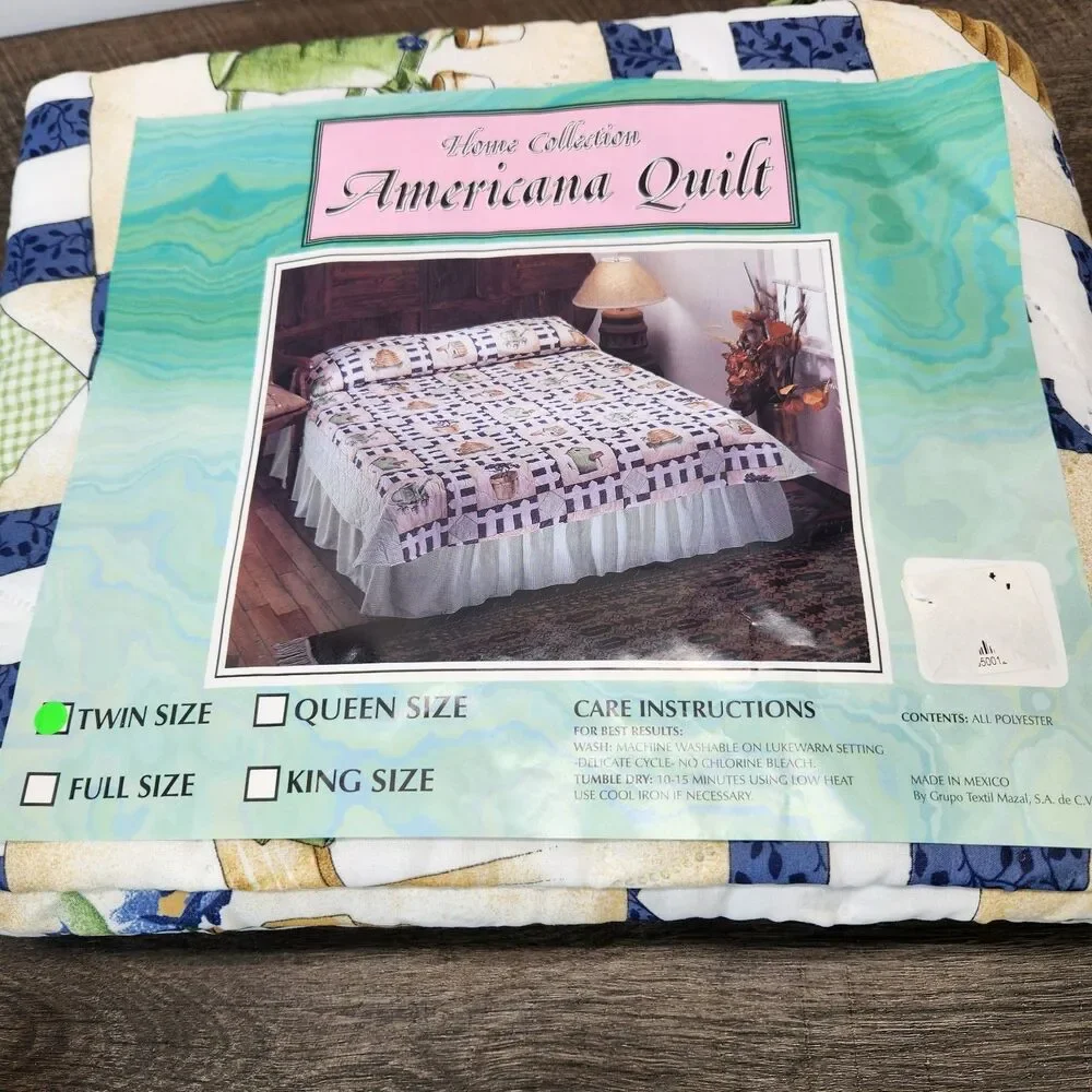 Home Collection Twin Americana Quilt Garden Design Cottagecore New